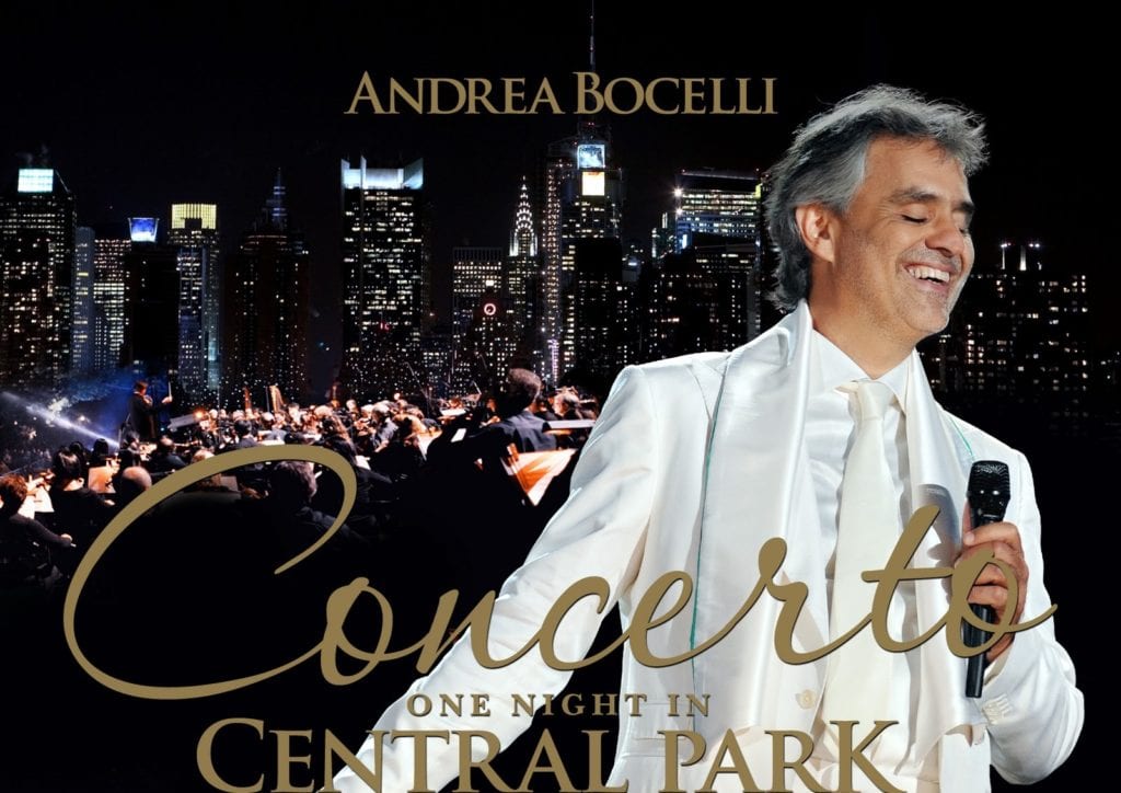 Andrea Bocelli esce Cd e DVD del concerto al Central Park